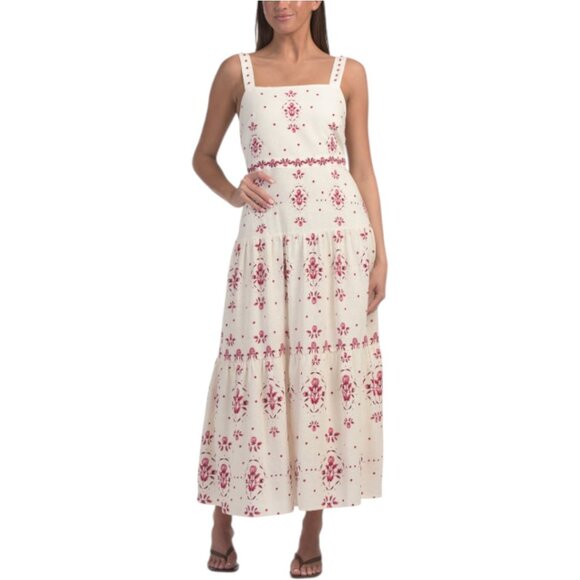 CHRISTIAN LACROIX Linen Blend Midi Tiered Dress